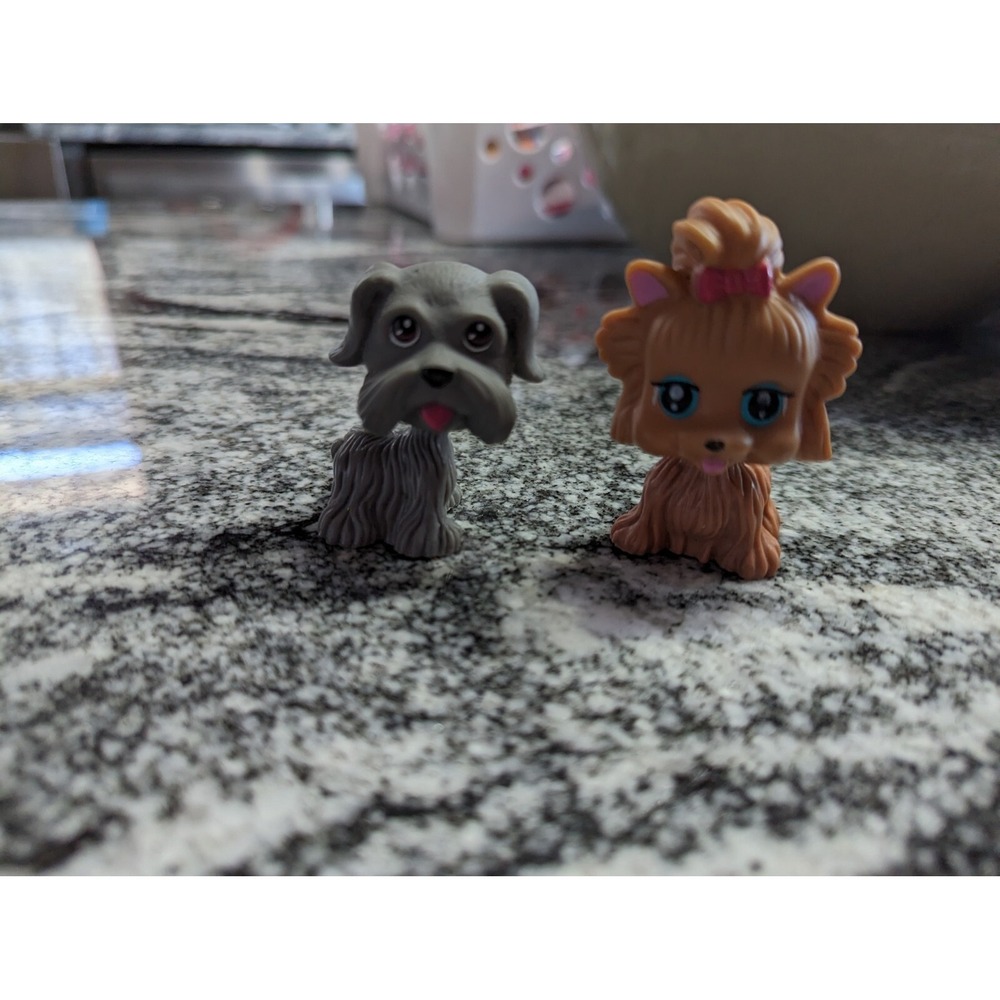 2 Chic Boutique Dogs My Pet Pals Grey Schnauzer  & Yorkie Dogs Cake Toppers